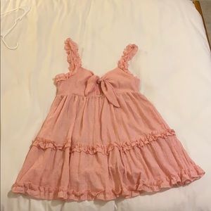 Anthropology pink ruffle dress!